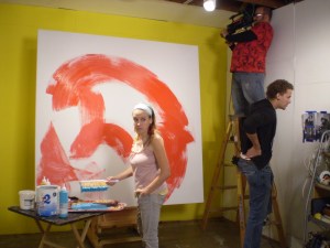 Painting for a video shoot